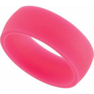 Pink Silicone 7 Mm Dome Comfort Fit Band