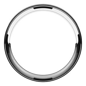 18K White Gold Stepped Edge Milgrain Flat Comfort Fit Edge Band