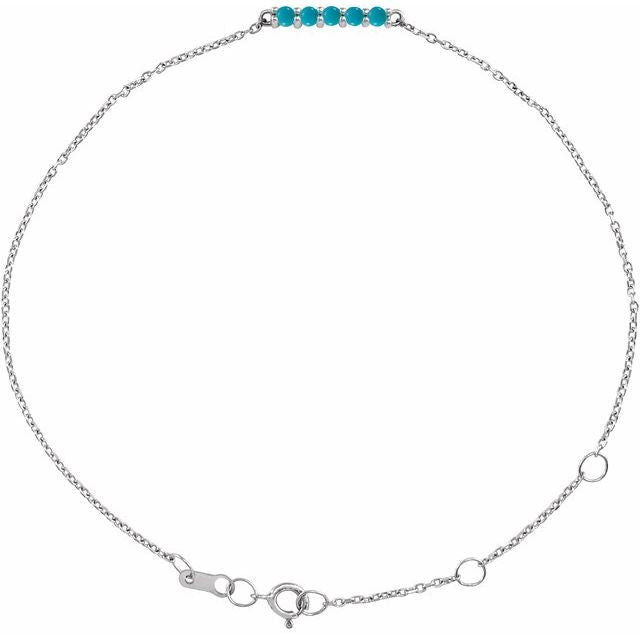 14K Yellow Or Rose Gold Or Sterling Silver Or Platinum Round 2 Mm 15.67 X 2.32 Mm Polished Natural Gemstone Minimalist Cabochon Bar 6 1/2-7 1/2 In Bracelet