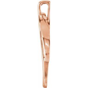 14K Rose Gold 30.4 X 13.8 Mm Polished Freeform Pendant