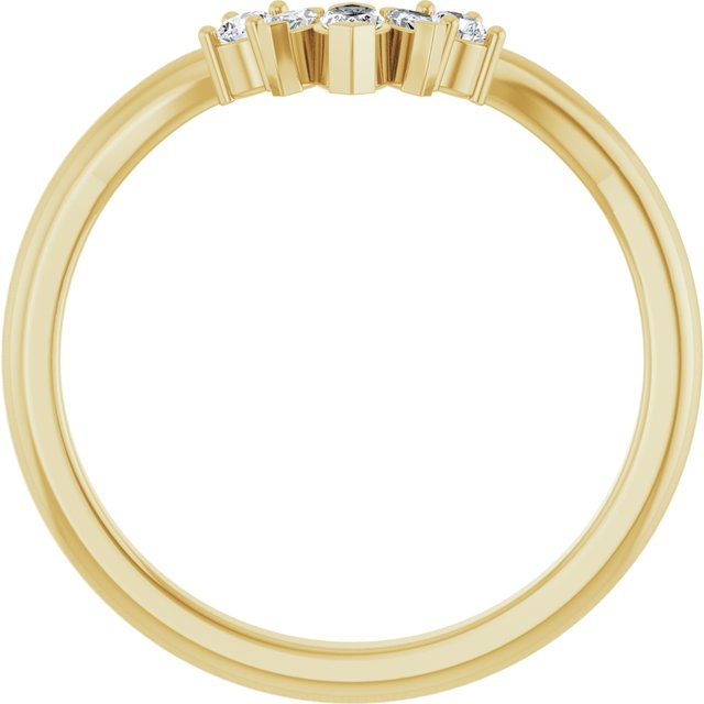 14K Rose Or White Or Yellow Gold Marquise 4 X 2 Mm Polished 1/6 Ctw Natural Diamond Accented Contour Band, Size 7