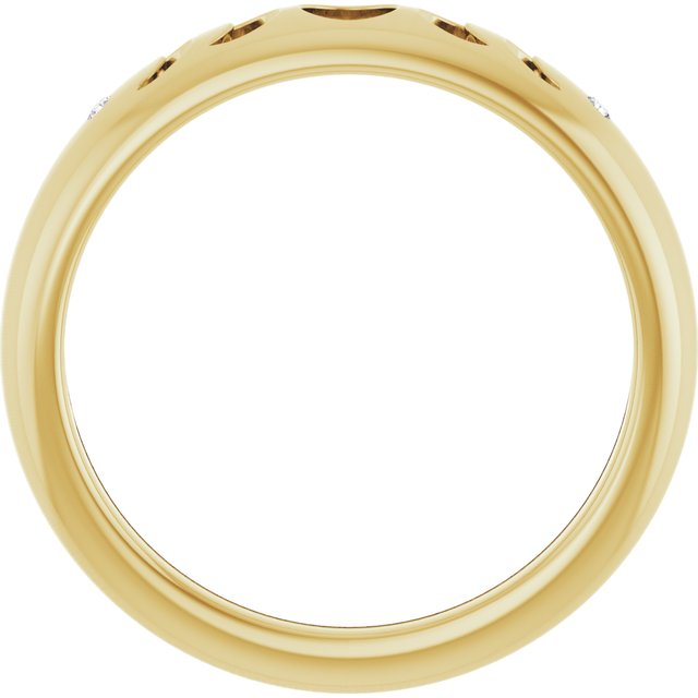 14K White Or Yellow Gold Or Sterling Silver Round 1.2 Mm Polished .015 Ctw Natural Diamond Moon Phase Ring, Size 7