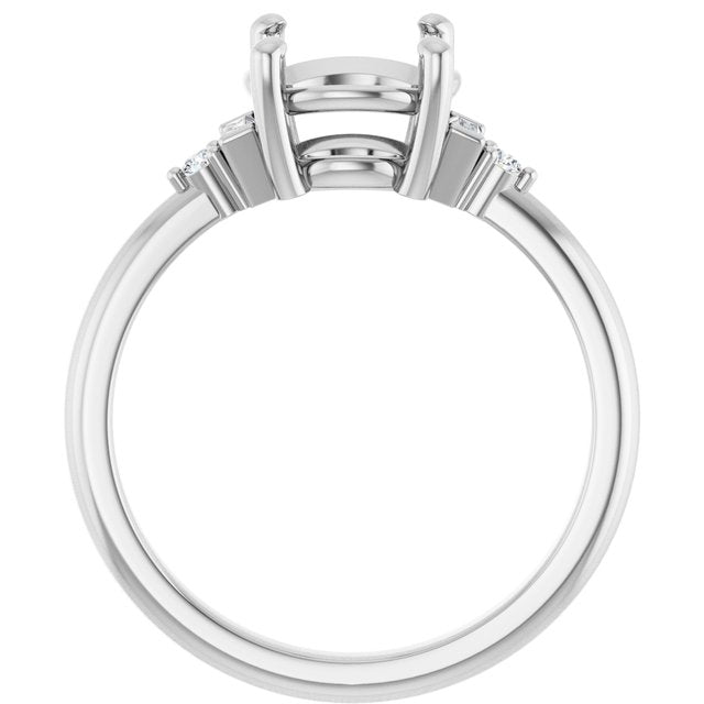 14K Yellow Or White Gold Round Polished Lab-Grown Diamond Semi-Set Engagement Ring