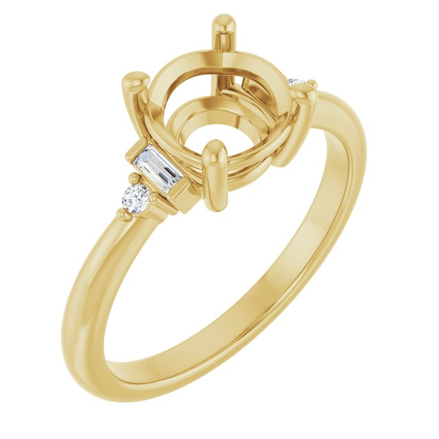 14K Yellow Or White Gold Round Polished Lab-Grown Diamond Semi-Set Engagement Ring