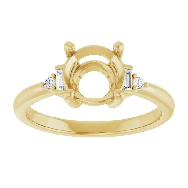 14K Yellow Or White Gold Round Polished Lab-Grown Diamond Semi-Set Engagement Ring
