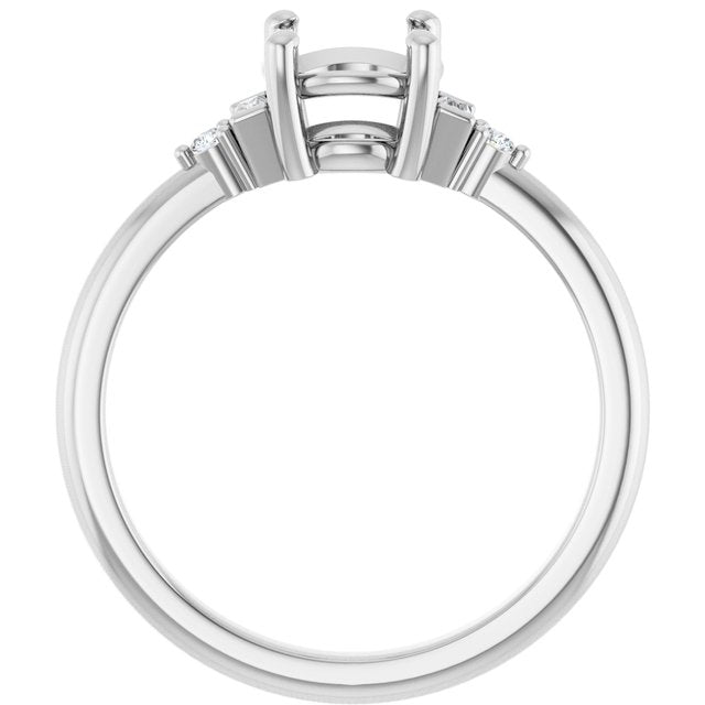 14K Yellow Or White Gold Round Polished Lab-Grown Diamond Semi-Set Engagement Ring
