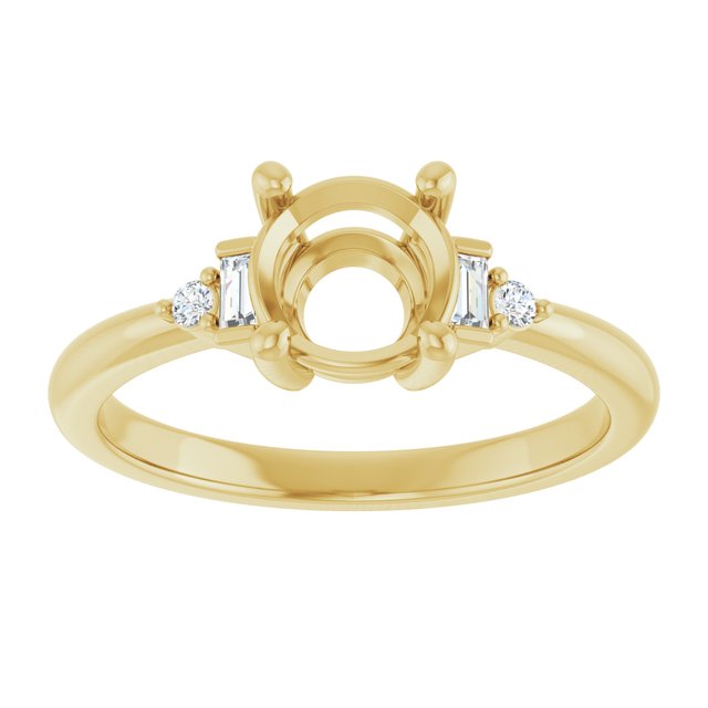 14K Yellow Or White Gold Round Polished Lab-Grown Diamond Semi-Set Engagement Ring
