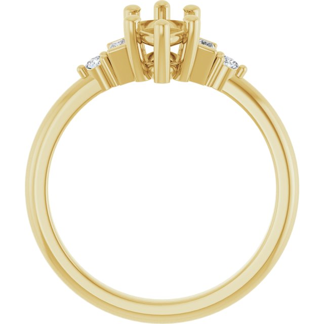 14K Yellow Or White Gold Marquise Polished Lab-Grown Diamond Semi-Set Engagement Ring