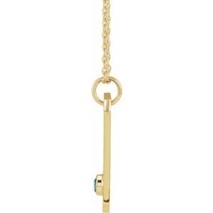 14K Yellow Gold Zodiac Scorpio Round 2.5 Mm G-H I1 Natural Blue Zircon And .01 Ctw Natural Diamond Zodiac Constellation Necklace, Length: 18 In