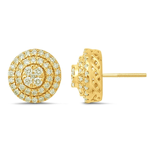 10K Yellow Gold 0.97-1.04 Cttw Diamond Dark Polish Earring