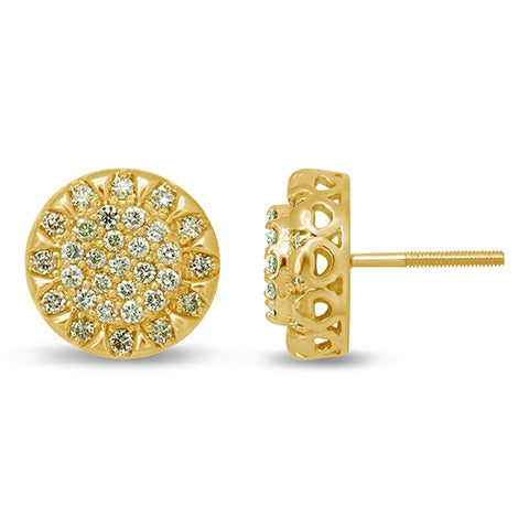 10K Yellow Gold 0.72-0.79 Cttw Diamond Dark Polish Earring