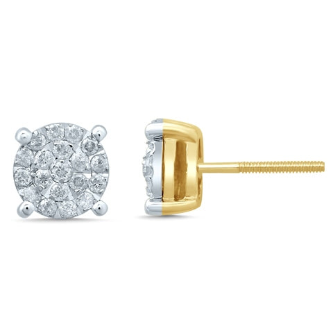 10K Yellow Gold 0.46-0.54 Cttw Diamond Earring