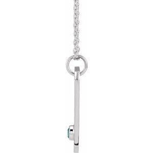 Sterling Silver Zodiac Scorpio Round 2.5 Mm G-H I1 Natural Blue Zircon And .01 Ctw Natural Diamond Zodiac Constellation Necklace, Length: 18 In