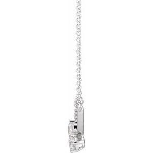 14K White Gold Round 3.9Mm Gh Si 5/8 Ctw Lab-Grown Diamond 2-Stone Necklace, Length: 18 In