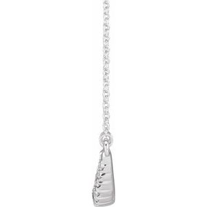14K White Gold Round 3Mm Gh Si 3/4 Ctw Lab-Grown Diamond French-Set Bar Necklace, Length: 18 In