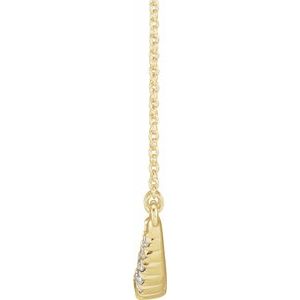 14K Yellow Gold Round 3Mm Gh Si 3/4 Ctw Lab-Grown Diamond French-Set Bar Necklace, Length: 18 In