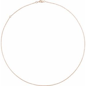 14K Yellow Or White Or Rose Gold Or Sterling Silver Or Platinum 1 mm Adjustable Cable Chain