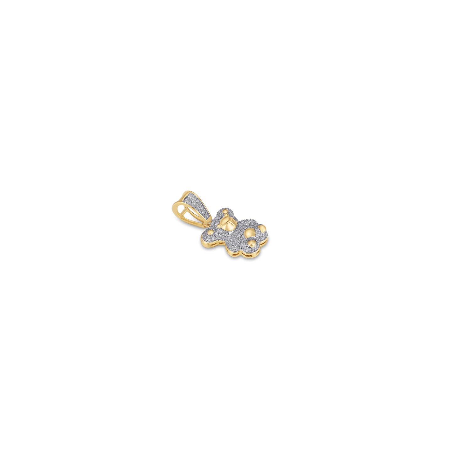 10K Yellow Gold 0.19-0.23 Cttw Diamond Taddy Bear Charm