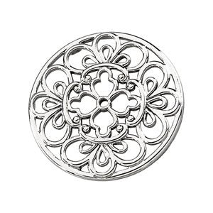 14K White Gold 30.25 X 30.25 Mm Polished Filigree Pendant