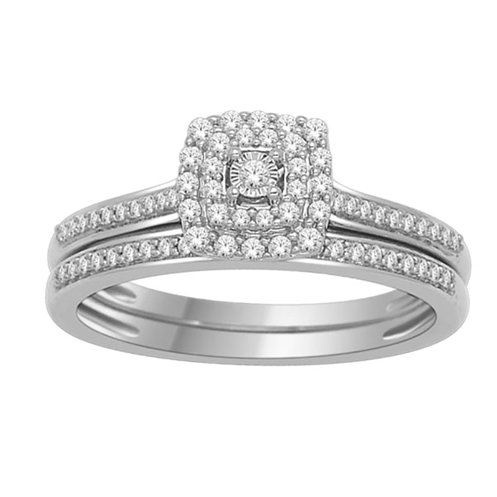 10K White Gold 0.25 Cttw Diamond One Band Ladies Ring