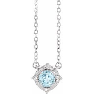 14K Yellow Or White Or Rose Gold Or Sterling Silver 4.5 Mm Polished .04 CTW I2, H+ Natural Diamond Halo-Style 18" Necklace