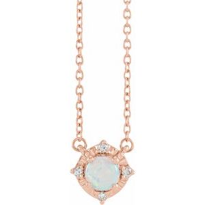 14K Yellow Or White Or Rose Gold Or Sterling Silver 4.5 Mm Polished .04 CTW I2, H+ Natural Diamond Halo-Style 18" Necklace