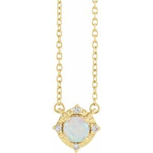 14K Yellow Or White Or Rose Gold Or Sterling Silver 4.5 Mm Polished .04 CTW I2, H+ Natural Diamond Halo-Style 18" Necklace