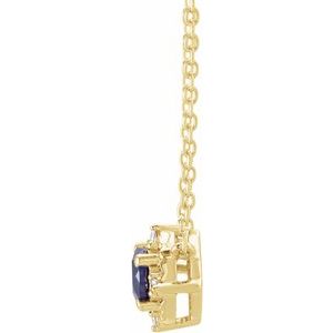 14K Yellow Or White Or Rose Gold Or Sterling Silver 4.5 Mm Polished .04 CTW I2, H+ Natural Diamond Halo-Style 18" Necklace
