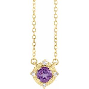 14K Yellow Or White Or Rose Gold Or Sterling Silver 4.5 Mm Polished .04 CTW I2, H+ Natural Diamond Halo-Style 18" Necklace