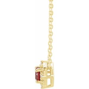 14K Yellow Or White Or Rose Gold Or Sterling Silver 4.5 Mm Polished .04 CTW I2, H+ Natural Diamond Halo-Style 18" Necklace