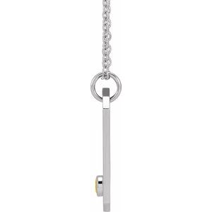 Sterling Silver Zodiac Leo Round 2.5 Mm G-H I1 Natural Citrine And .01 Ctw Natural Diamond Zodiac Constellation Necklace, Length: 18 In