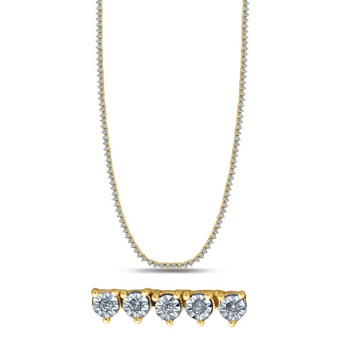 10K Yellow Gold 1.83-2.19 Cttw Diamond Necklace