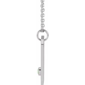 Sterling Silver Zodiac Libra Round 2.5 Mm G-H I1 Natural Green Chrysoprase And .01 Ctw Natural Diamond Zodiac Constellation Necklace, Length: 18 In