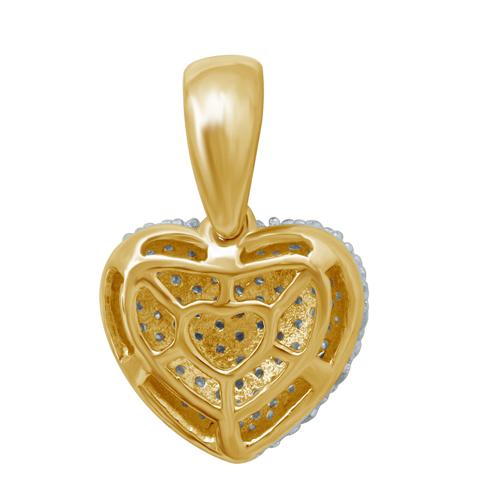 10K Yellow Gold 0.25-0.28 Cttw Diamond Heart Charms
