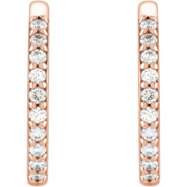 14K Yellow Or White Or Rose Gold Or Sterling Silver Or Platinum Round 1.3Mm Hinged Polished Natural Diamond Hinged Hoop Earrings