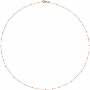 14K Rose Gold Cable Chain, Length: 24 In, Width: .85 Mm