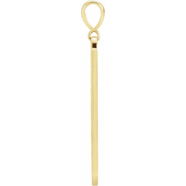 14K Yellow Or White Gold Or Sterling Silver Round 1Mm I1, G-H Polished .01 Ctw Natural Diamond Moon Phases Bar Pendant
