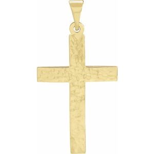 10K Yellow Or White Gold Polished Cross Pendant