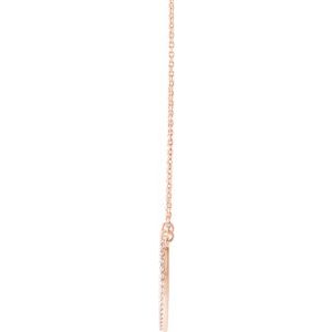 14K Rose Gold 21.1 X 18.7 Mm 16 In Polished 1/4 Ctw Natural Diamond Heart Necklace