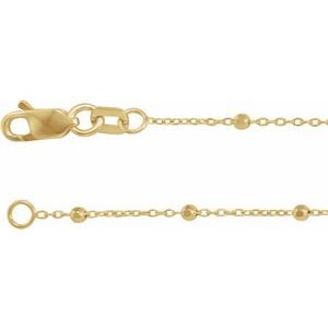 14K Yellow Gold Cable Chain, Length: 7 In, Width: .85 Mm