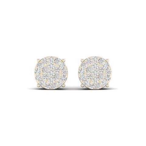 10K Yellow Gold 0.10 Cttw Diamond Earring