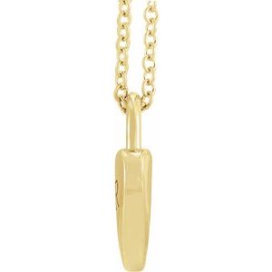 14K Yellow Gold 8.5 X 6 Mm 16-18 In Polished Engravable Heart-Shaped Necklace