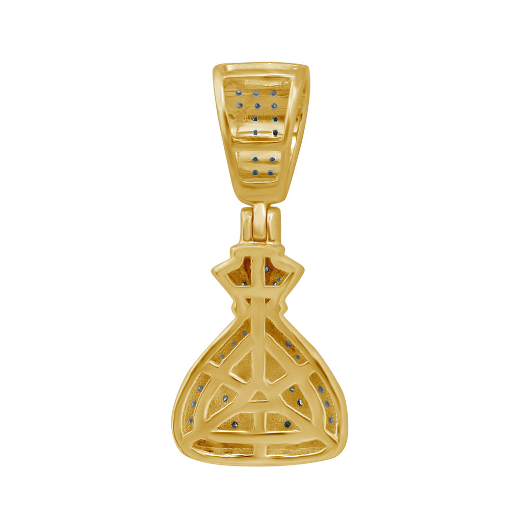 10K Yellow Gold 0.19-0.22 Cttw Diamond Money Bags Charm