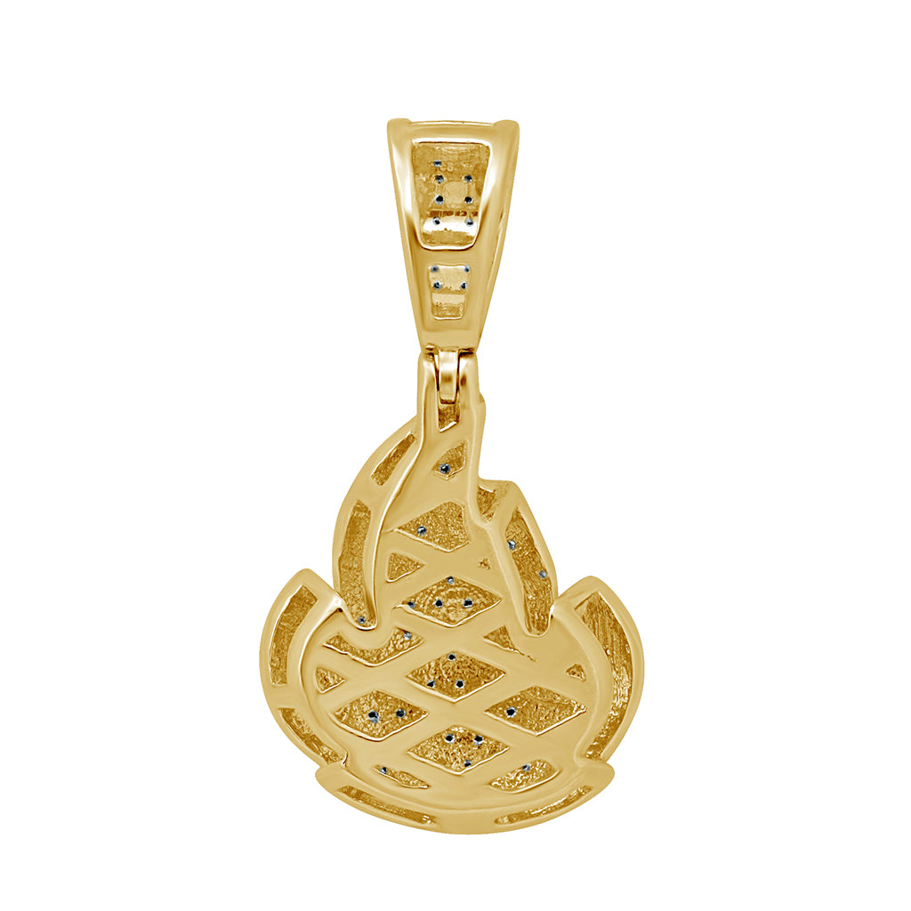 10K Yellow Gold 0.24-0.26 Cttw Diamond "Fire" Charm