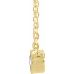14K Yellow Gold Round 3Mm Ghi Vs/Si1 .06 Ctw Rosecut Natural Diamond Solitaire Bezel-Set Necklace, Length: 18 In