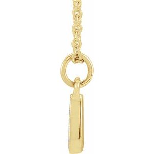 14K Yellow Or White Or Rose Gold 0.9 Mm 0.03 Ctw 16-18 In Polished Round Natural Diamond Petite Initial Necklace