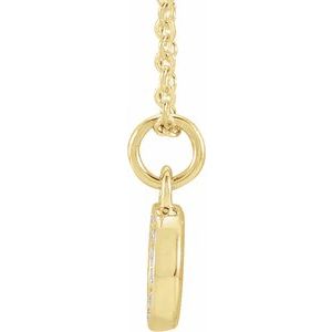 14K Yellow Or White Or Rose Gold 1.1 Mm 0.05 Ctw 16-18 In Polished Round Natural Diamond Petite Initial Necklace