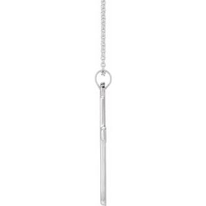 14K White Gold 24.5 X 16.5 Mm 18 In Polished Cross Necklace