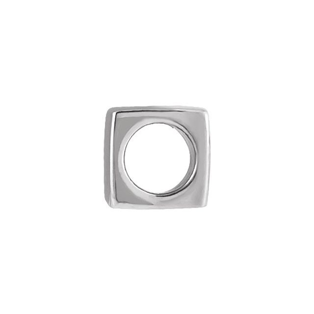 14K White Gold 5 X 5 Mm Polished Cube Pendant