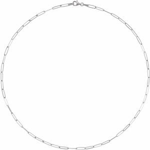 14K Yellow Or White Or Rose Gold Or Sterling Silver 2.6 mm Lobster Clasp Polished Paperclip-Style Chain